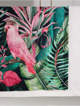 Дорожка на стол «Этель» Tropical parrots 40×146 см, 100% хлопок, саржа 190 г/м², зелёная/чёрная