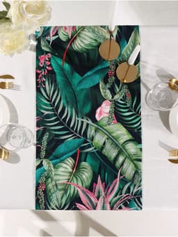 Дорожка на стол «Этель» Tropical parrots 40×146 см, 100% хлопок, саржа 190 г/м², зелёная/чёрная