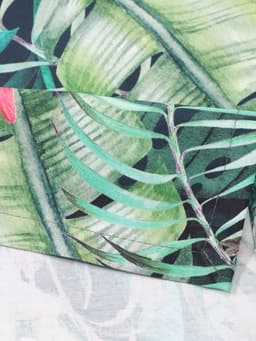 Дорожка на стол «Этель» Tropical parrots 40×146 см, 100% хлопок, саржа 190 г/м², зелёная/чёрная