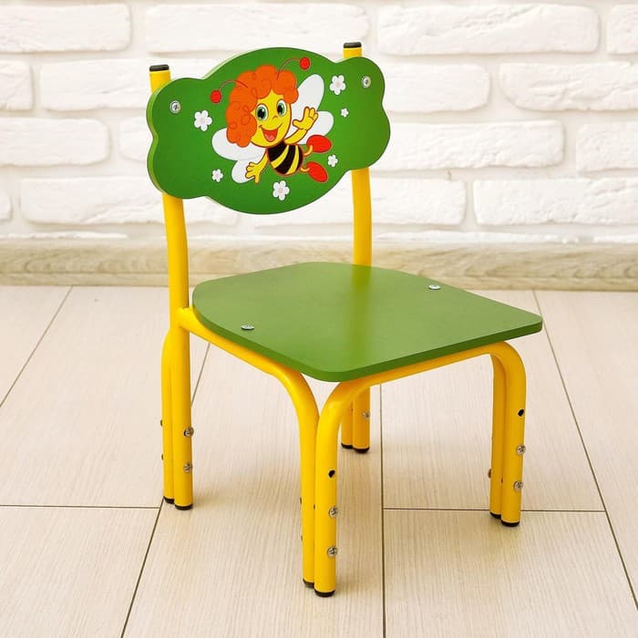 Стул детский регулируемый ZABIAKA «Пчела», группа роста 00 – 1, цвет зелёный/жёлтый