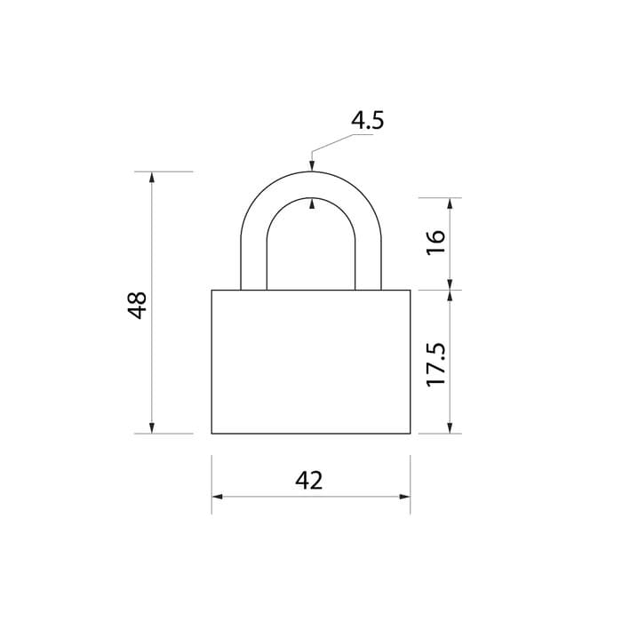 Замок навесной, тип 1, 41×48 мм, 3 ключа