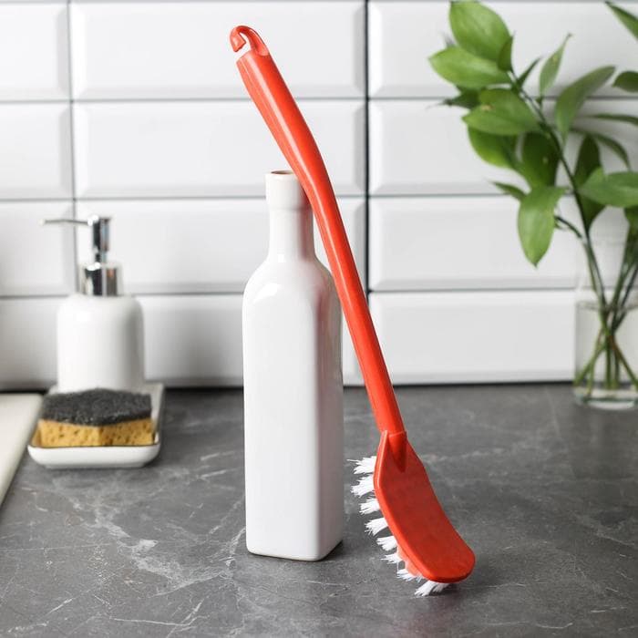 Щётка для труднодоступных мест на длинной ручке, 35 см, МИКС