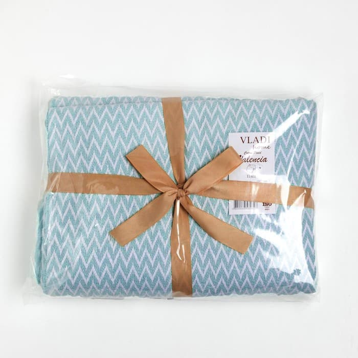 Плед с бахромой «Валенсия. Антонио» 140×200 см, мятный