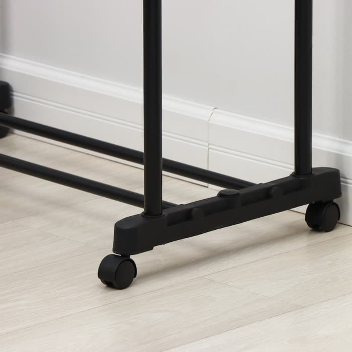 Вешалка - стойка напольная для одежды Доляна, телескопическая, 2 перекладины, 80(145) × 43×90(160) см