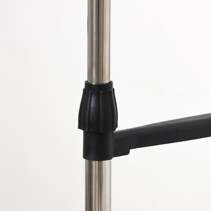 Вешалка - стойка напольная для одежды Доляна, телескопическая, 2 перекладины, подставка для обуви, 80×43×90(160) см