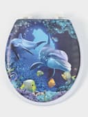 Сиденье для унитаза с крышкой Доляна «Морские жители», 40×37 см, мягкое