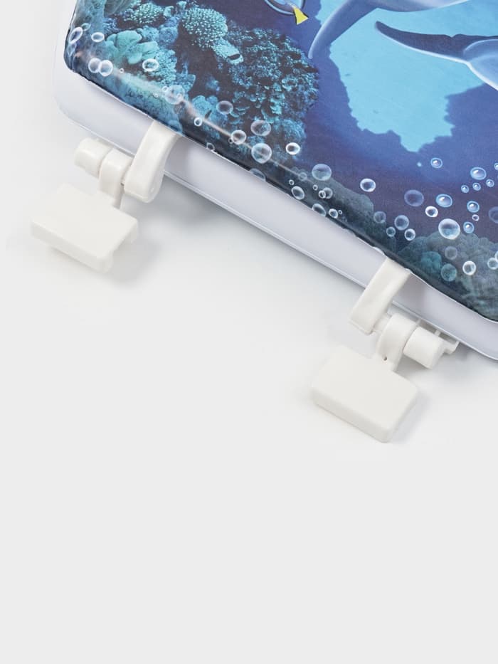 Сиденье для унитаза с крышкой Доляна «Морские жители», 40×37 см, мягкое