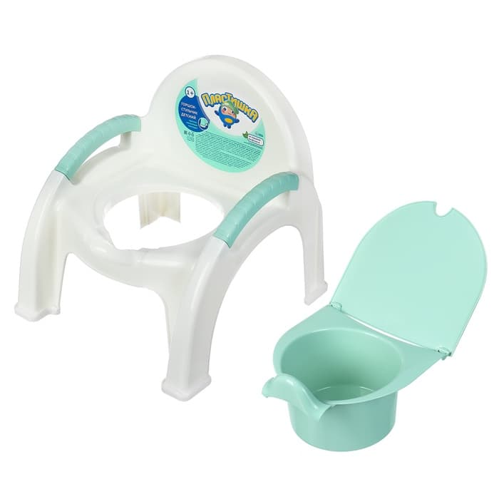 Горшок - стульчик с крышкой, мятный