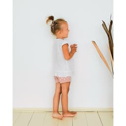 Рубашка для девочки с коротким рукавом MINAKU: Cotton collection, белая, рост 92 см