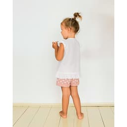 Рубашка для девочки с коротким рукавом MINAKU: Cotton collection, белая, рост 92 см