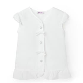 Рубашка для девочки с коротким рукавом MINAKU: Cotton collection, белая, рост 92 см