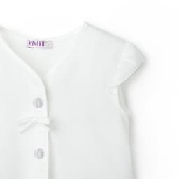 Рубашка для девочки с коротким рукавом MINAKU: Cotton collection, белая, рост 92 см