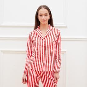 Рубашка женская KAFTAN "Полоса", размер 44-46, цвет белый/красный