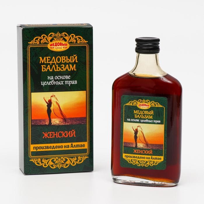 Безалкогольный алтайский медовый бальзам на травах «Женский», 250 мл