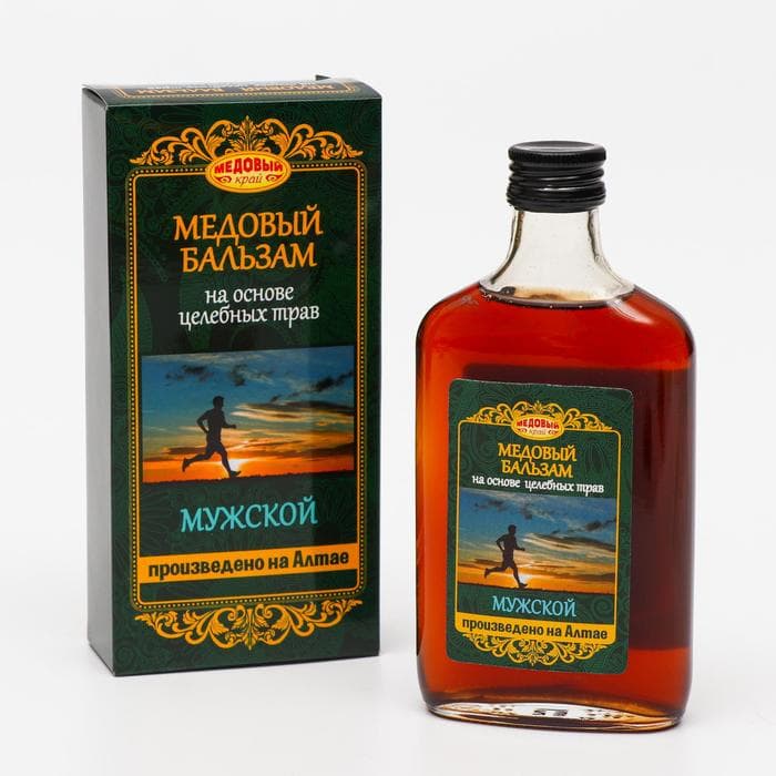 Безалкогольный алтайский медовый бальзам на травах «Мужской», 250 мл