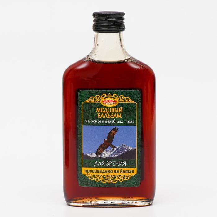 Безалкогольный алтайский медовый бальзам на травах для зрения, 250 мл