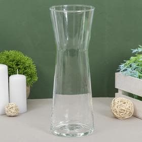 Ваза для цветов «Элс», 1.28 л, 26×9.5 см, стекло, прозрачная