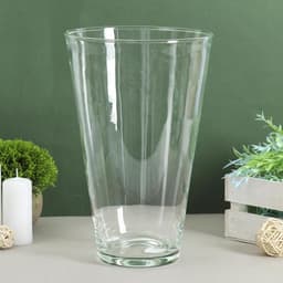 Ваза для цветов «Коническая», 4 л, большая, d=18.5 см, 29×18.5×10 см, стекло, прозрачная