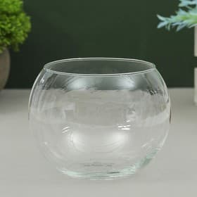 Ваза для цветов «Шаровая», 800 мл, d=9 см,10×10 см, стекло, прозрачная