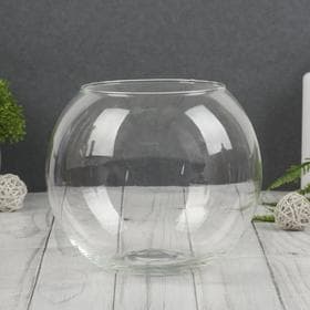 Ваза для цветов «Шаровая», 1.66 л, d=10 см, 13×15 см, стекло, прозрачная