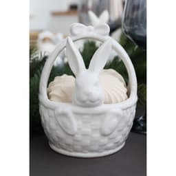 Конфетница Доляна «Зайка», 12×12×14.7 см, доломит, белая