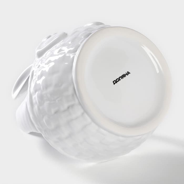 Конфетница Доляна «Зайка», 12×12×14.7 см, доломит, белая