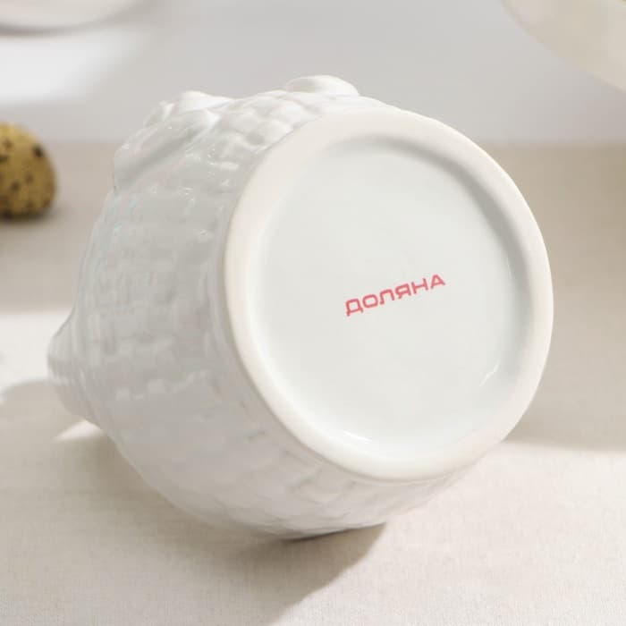 Конфетница Доляна «Зайка», 12×12×14.7 см, доломит, белая