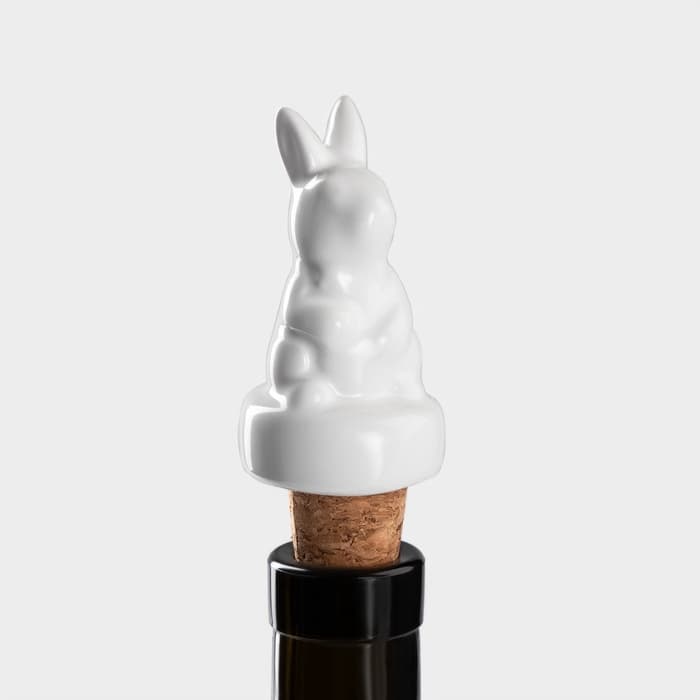 Пробка для бутылки Доляна «Зайка», 10 см, доломит, белая