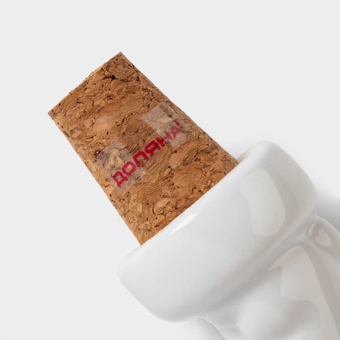 Пробка для бутылки Доляна «Зайка», 10 см, доломит, белая