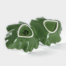 Менажница 2 ячейки Доляна «Лист», 21.8×6.9 см, доломит, зелёная