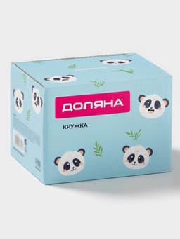 Кружка Доляна «Панда», 490 мл, доломит, белая