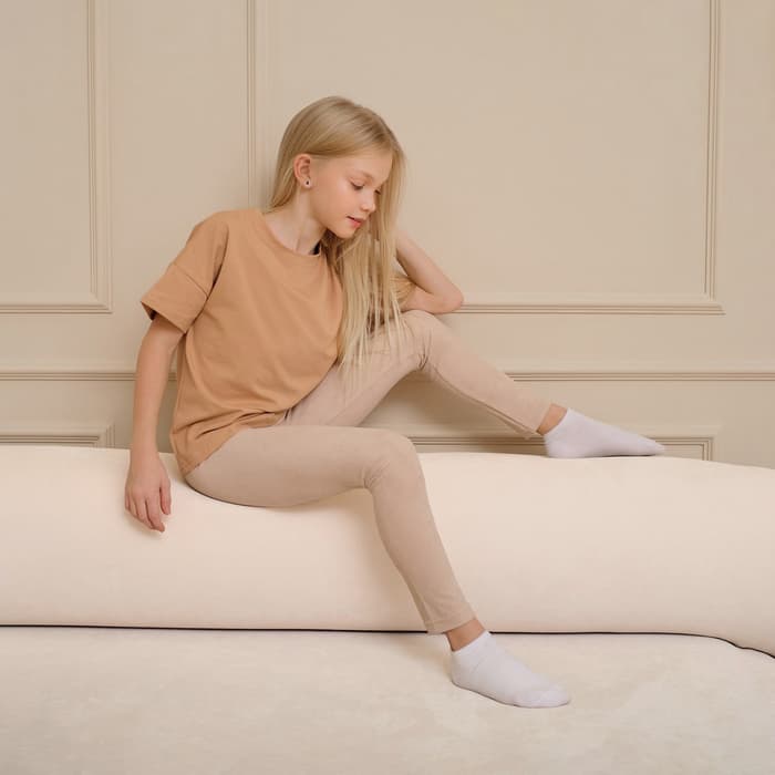 Легинсы для девочки MINAKU: Casual Collection KIDS, жемчужные, рост 146-152 см