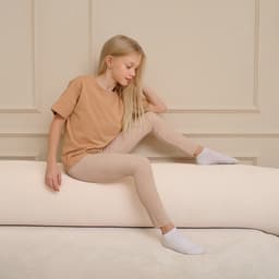 Легинсы для девочки MINAKU: Casual Collection KIDS, жемчужные, рост 146-152 см