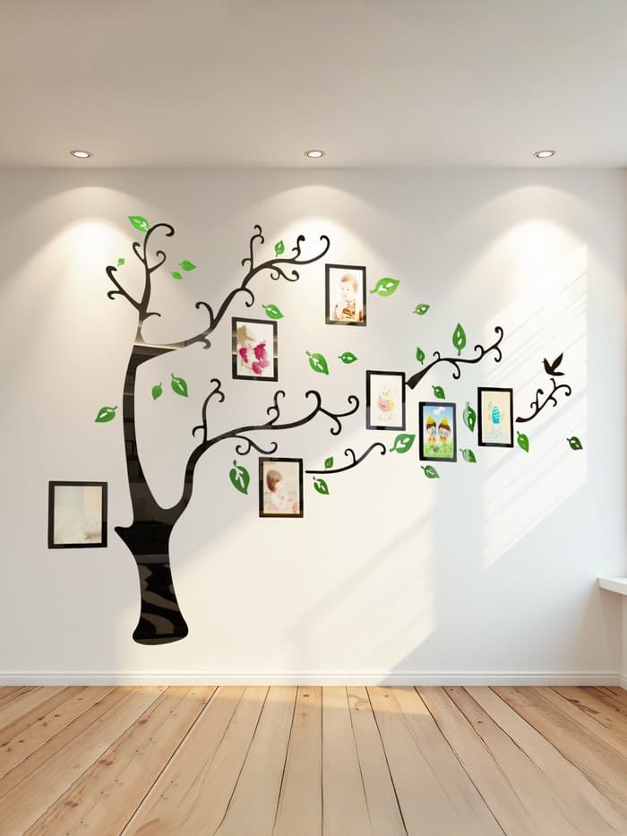 Наклейка интерьерная с фоторамками TAKE IT EASY «Семейное дерево», декор на стену, панно 150×210 см