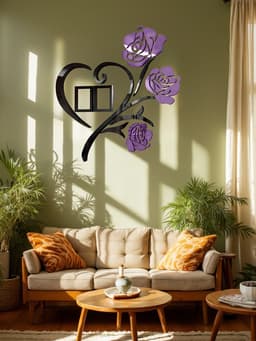 Наклейка интерьерная с фоторамками TAKE IT EASY «Розы», декор настенный, панно 50×50 см, рамка 11×8 см