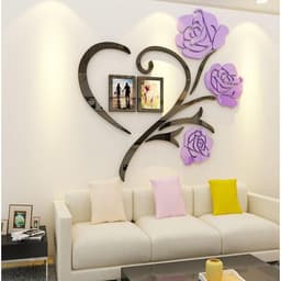 Наклейка интерьерная с фоторамками TAKE IT EASY «Розы», декор настенный, панно 50×50 см, рамка 11×8 см