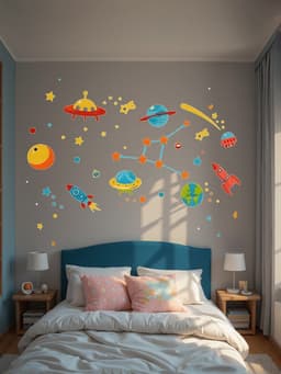 Набор наклеек интерьерных TAKE IT EASY «Космический мир», детские, декор на стену, панно, 92×180 см