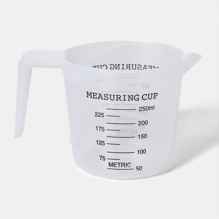 Стакан мерный Доляна, 250 мл, пластик, прозрачный