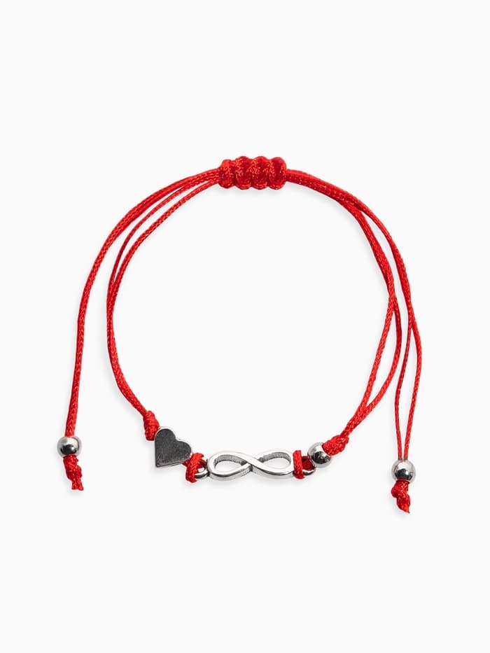 Браслет-оберег «Став», крючок любви и брака, сердце и бесконечность, цвет серебро, 8 см