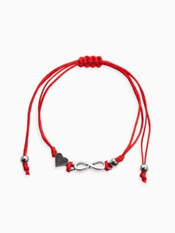 Браслет-оберег «Став», крючок любви и брака, сердце и бесконечность, цвет серебро, 8 см