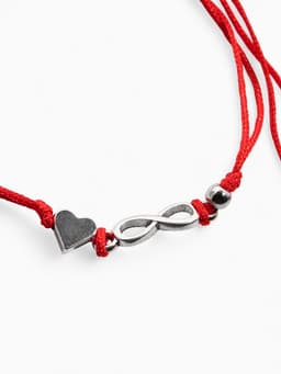 Браслет-оберег «Став», крючок любви и брака, сердце и бесконечность, цвет серебро, 8 см