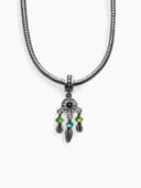 Шарм подвеска «Ловец снов», цветная в серебре