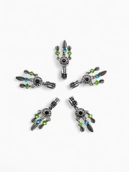 Шарм подвеска «Ловец снов», цветная в серебре