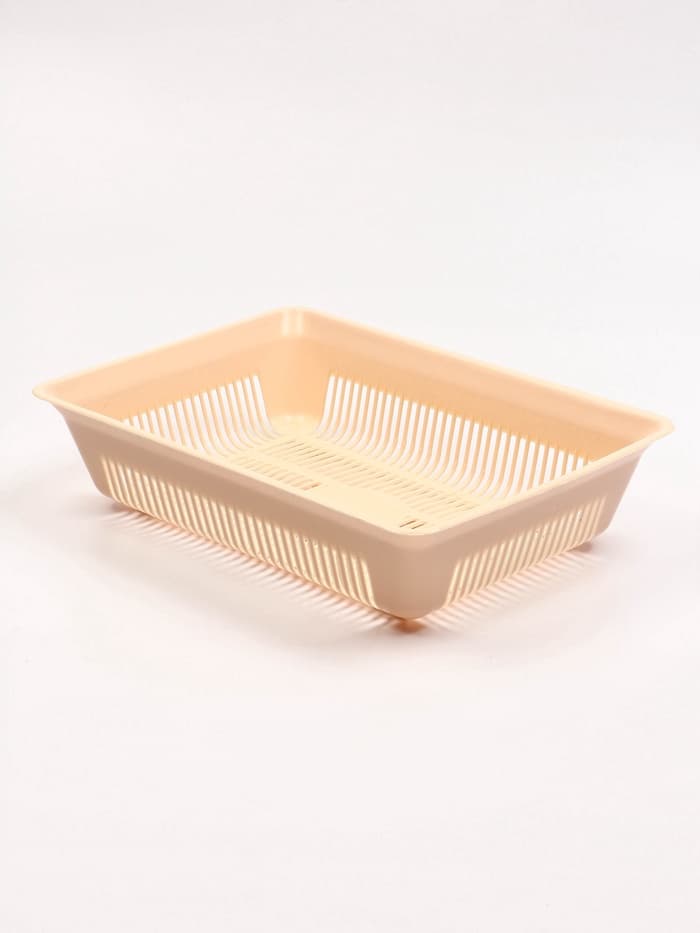 Туалет для кошек, 36×25×9 см, глубокий, с сеткой, пластик, бирюзовый, бежевый