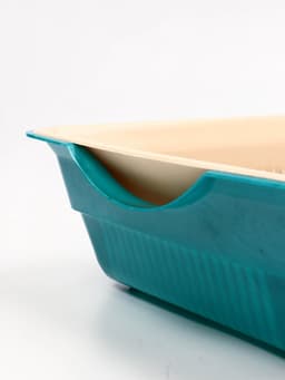 Туалет для кошек, 36×25×9 см, глубокий, с сеткой, пластик, бирюзовый, бежевый