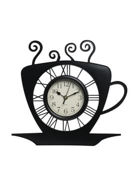 Часы настенные интерьерные «Кофейная чашка», серия: Кухня, 31×33 см, чёрные
