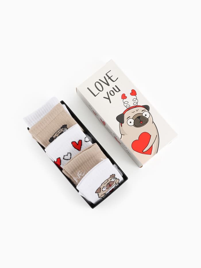 Носки женские KAFTAN Love you, набор 5 пар, размер 36-39 (23-25 см)