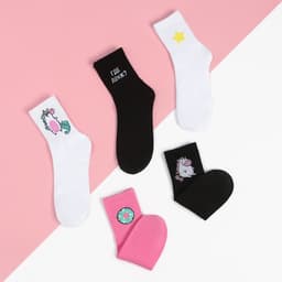 Носки женские KAFTAN «Единороги», набор 5 пар, размер 36-39 (23-25 см)