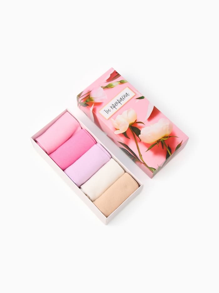 Носки женские KAFTAN «Ты прекрасна», набор 5 пар, р. 36-39 (23-25 см)