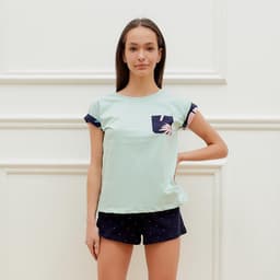 Футболка домашняя с карманом женская KAFTAN Tropical dream, размер 40-42